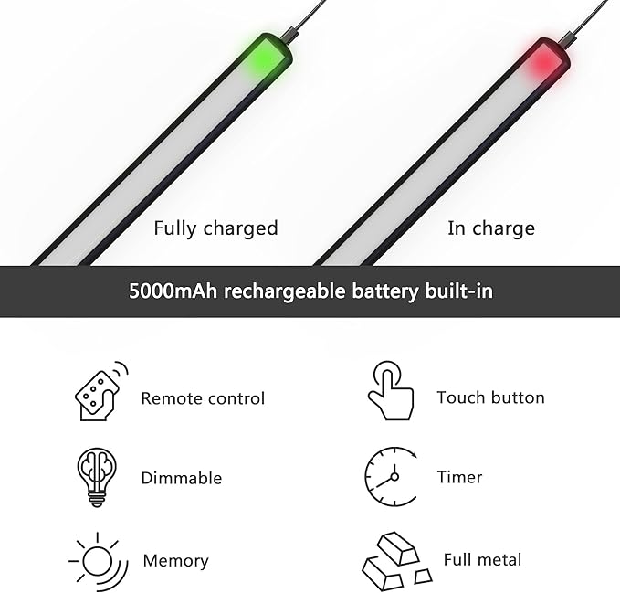 16'' Picture Light Wireless Rechargeable with Remote Control,Art Light Light for Painting, Display Lamp Dimmable Timer auto-Off,Led Picture Lighting for Paintings Dartboard Gallery