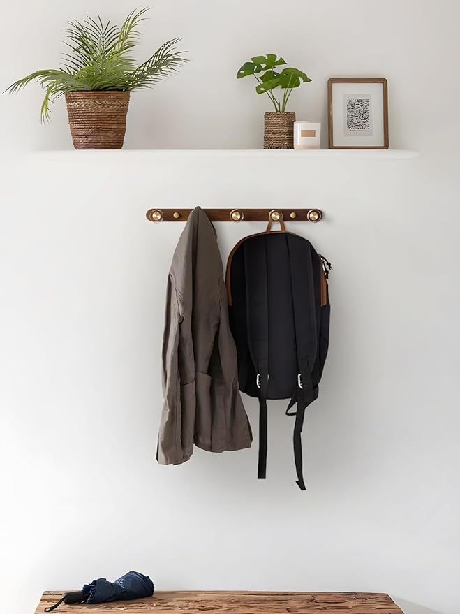 1 Pack Crystal Coat Rack Wall Mounted Wood Towel Hooks for Bathrooms Wall Hooks for Hanging Robe Coat Hooks Kitchen Decorative Heavy Duty Zinc Alloy