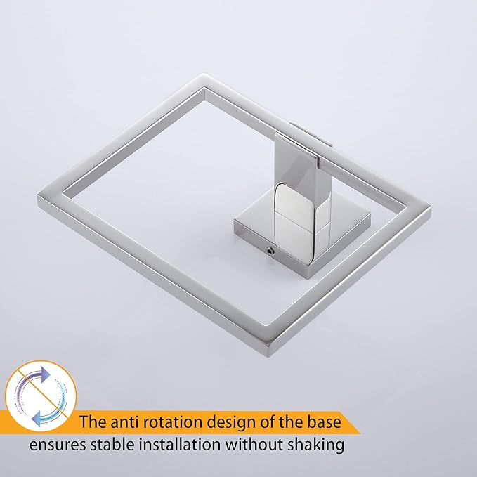 KOKOSIRI Bathroom Towel Holder Bath Towel Ring Towel Hanger Towel Rack Wall Mounted Stainless Steel Mordern Style, Polished Chrome, B3004CH