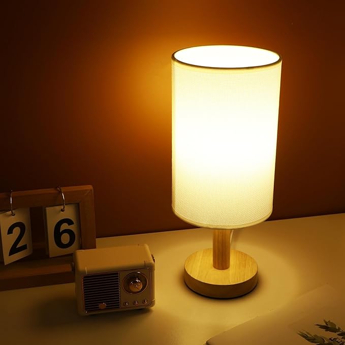 1pcs Lamp Shade, Light Fixture Replacement E27 Lampshade Light Shade Rustic Farmhouse Lampshade Barrel Fabric for Table Lamp & Floor Light, 5.1x7.9x5.1 inch (White)