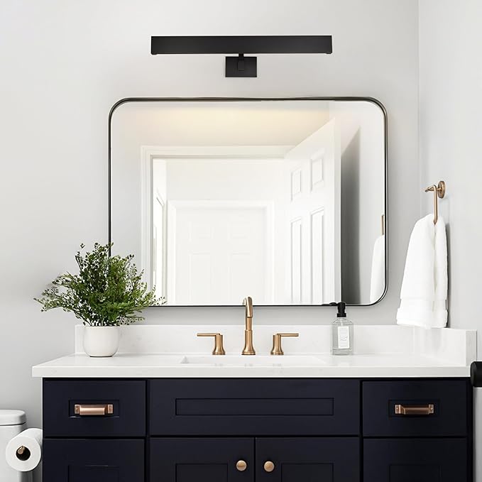 Picture Light, 24" Black Picture Lights for Wall, Bronze Art Lights Hardwired, Dimmable Gallery Light, 3000K Vanity Lights, Picture Frame Light for Bathroom Wall Sconces Artwork Poster Display