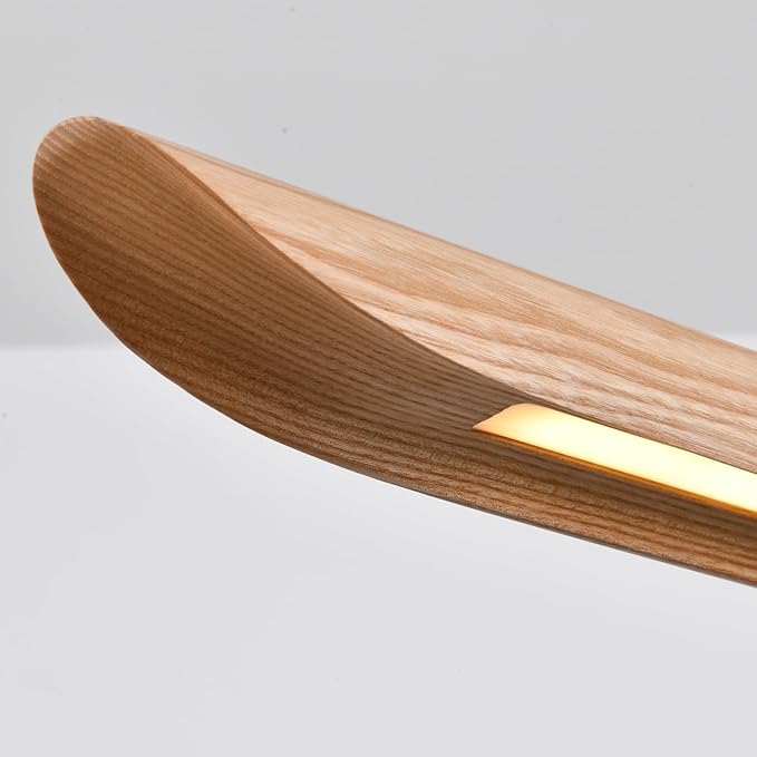 47" Wood Linear Pendant Light LED Pendant Lights Dimmable Pool Table Island Lights Modern Linear Chandeliers for Dining Room Kitchen Ceiling Pendant Lamp for Kitchen Island Pool Table Natural