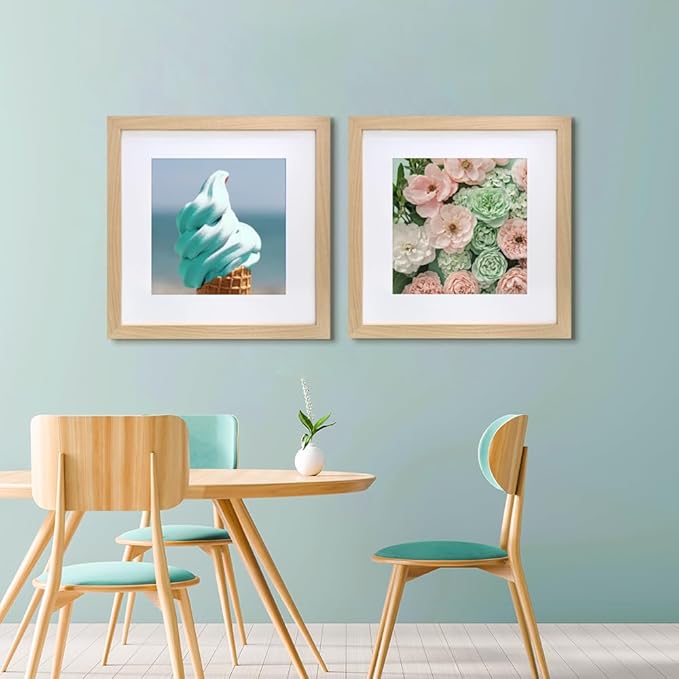 VNVNK 15x15 Frame Natural Wood Color, Perfect for 15x15 Inch Picture without Mat or 11x11 Inch Picture with Mat, Home Wall Decor Picture Frame-1 PCS