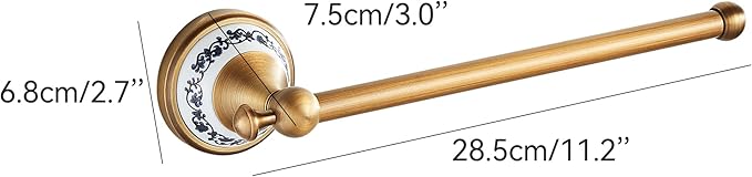 Hand Towel Bar for Bathroom Antique Bronze Brass, Rustproof Wall Mounted Towel Rack Hanger Bathroom Hardware Accessories Towel Holder,Porcelain Design