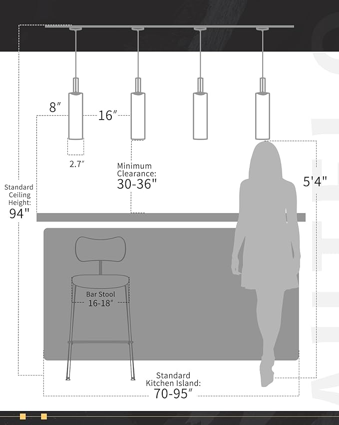AUTELO Farmhouse Pendant Lights Kitchen Island, 1-Light Pendant Light Fixtures, Dark Wood Grain Hanging Lamp with Clear Cylinder Glass, Pendant Lighting for Kitchen Island, Dining Room, H3875 DW
