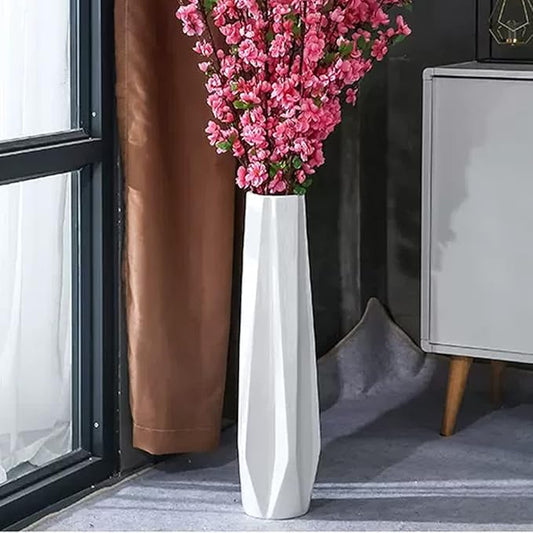 Ceramic Large Floor Vase, GDSZJLJ White 28" Tall Flower Vase Decorative Vases for Living Room Modern Home Decor Office Bedroom Kitchen Wedding House Décor, Gift for Wedding Housewarming