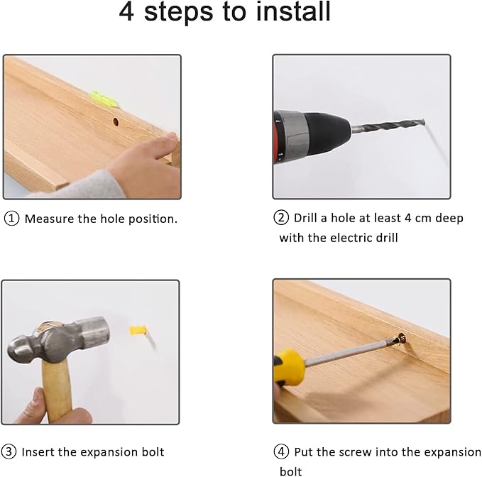 24 Inch Floating Shelves Wall Mounted, Rustic Wall Shelves for Decor and Storage, Natural Solid Oak Wood Shelf, Picture Ledge for Bedroom/Bathroom/Living Room/Kitchen, Natural Color, 24*4*1.5 (1 Pack)