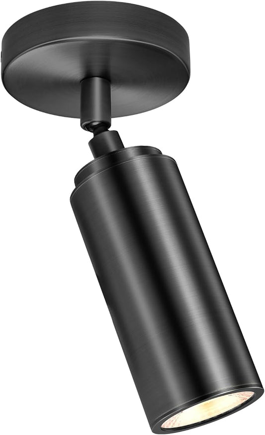 Matte Black Ceiling Spotlight, Hardwired LED Ceiling Spot Light Indoor, Flush Mounted Monopoint Ceiling Light, Modern Directional Spot Lights, Adjustable Spotlight Fixtures