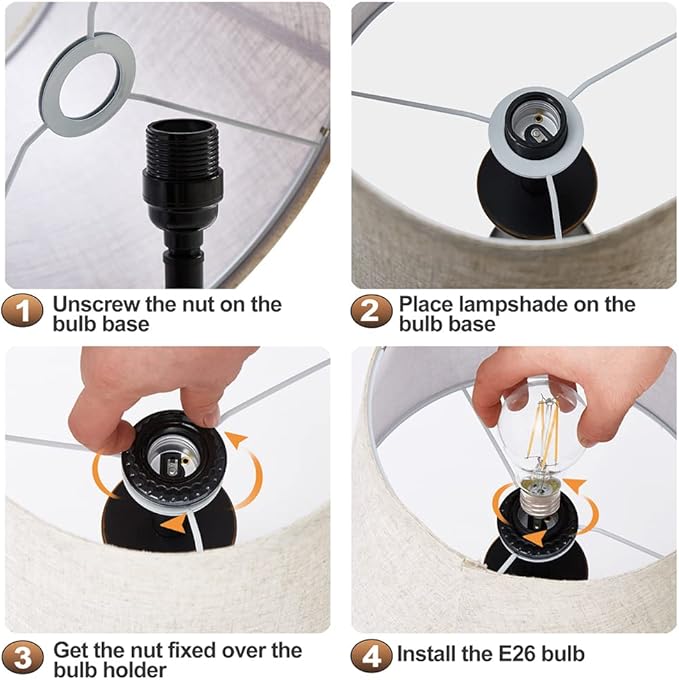 Upgraded Touch Table Lamps Set of 2, 22" Tall Bedside Lamps with USB C+A Ports, 3 Way Dimmable Nightstand Lamps for Bedroom, Living Room, Office, Black Lamp with Beige Lampshade, Bulb Included