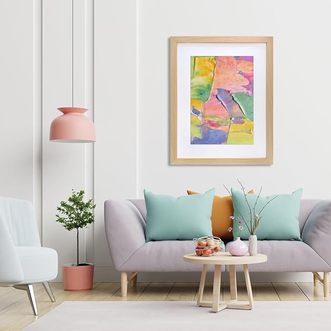 VNVNK 14x22 Frame Natural Wood Color, Perfect for 14x22 Inch Picture without Mat or 12x18 Inch Picture with Mat, Home Wall Decor Picture Frame-1 PCS