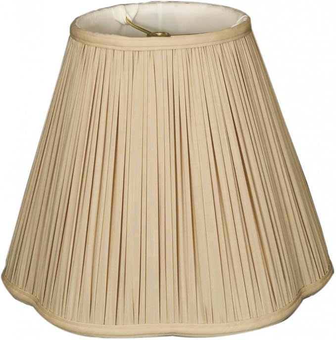 Royal Designs Bottom Scallop Gather Pleat Basic Lamp Shade, Beige, 5"" x 13"" x 8.75""" (BS-754W-13BG)