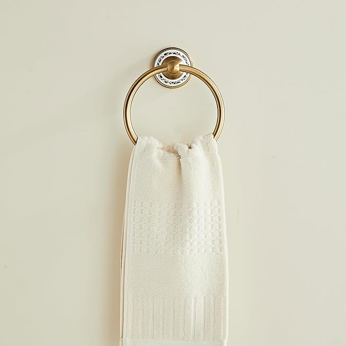 Antique Towel Ring Zinc Alloy Bathroom Kitchen Hand Ring Wall Mounted Bathroom Kitchen Towel Rack Heavy Duty Towel Hanger for Bath YIGUANXIN