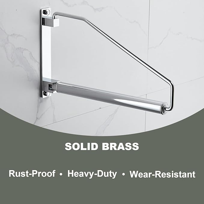 Laundry Hanger,NEWRAIN Wall Mounted Clothes Hanger with Swing Arm Holder Brass Hanging Drying Rack Space Saver,Chrome
