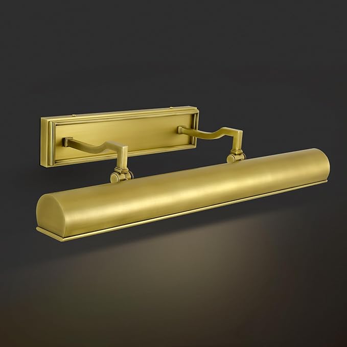 24in Modern Brass Picture Lights for Wall Hardwired, 4 Light Gold Wall Picture Light for Above Picture Frame, Accent Light for Living Room, Bookcase, Library Display (Includes Bulbs)