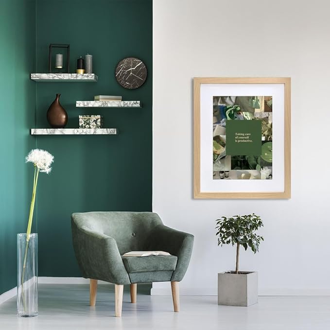 VNVNK 14x22 Frame Natural Wood Color, Perfect for 14x22 Inch Picture without Mat or 12x18 Inch Picture with Mat, Home Wall Decor Picture Frame-1 PCS