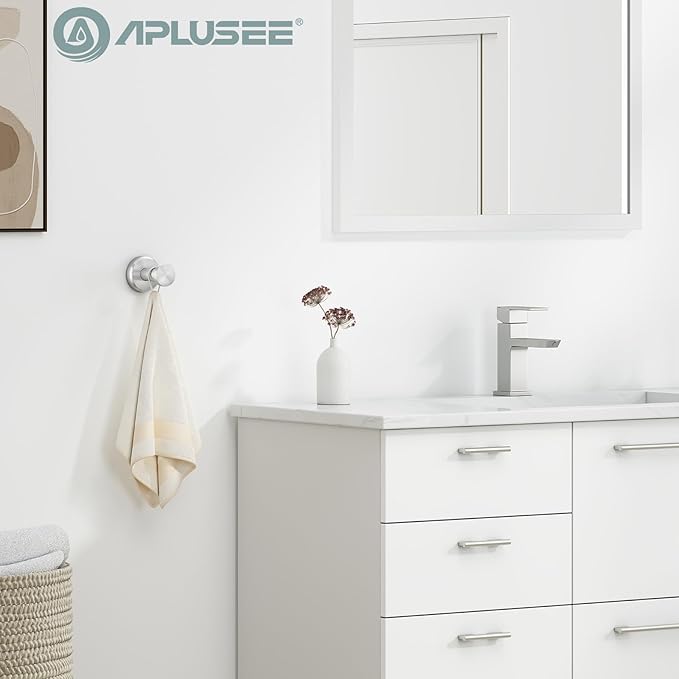 APLusee Brushed Nickel Towel Hook, 304 Stainless Steel Robe Hook for Bathroom, Heavy Duty Hand Towel Hanger Wall Mounted