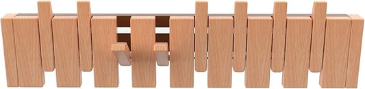 Wall Mounted Piano Key Hanger | Flip Style Hook | Entrance Wall Art Hook, Made of Oak Wood (3 Times Painted, 4 Times Polished) (Beech, 8Hooks)