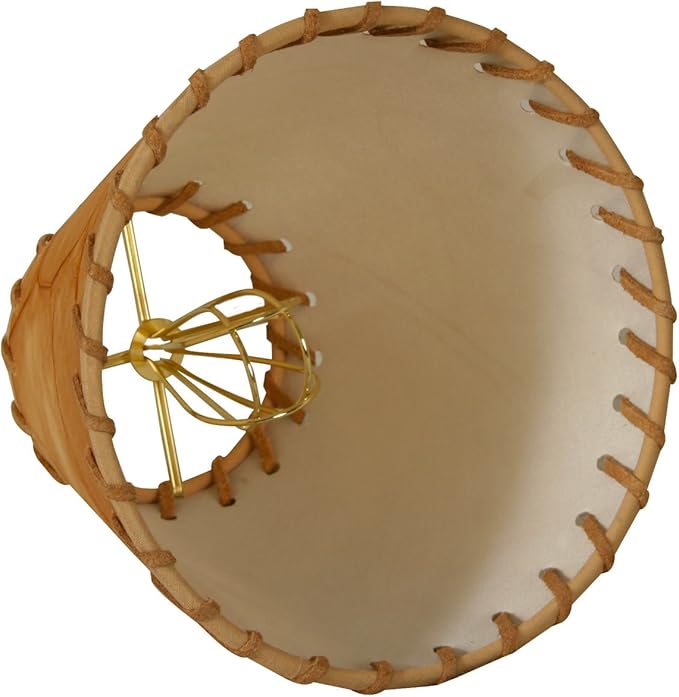 Royal Designs, Inc. CS-970-6 Faux Leather Empire Chandelier Shade with Whipstitch Trim, 3 x 6 x 5, Dark Brown