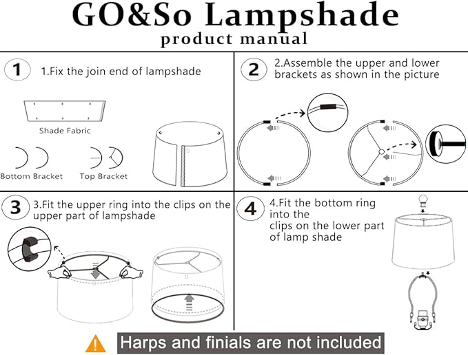 GO&SO Modern Black Lamp Shade Set of 1,Medium Drum Replacment Lampshade Silk,11 × 13" ×10" Spider Lampshades for Table Lamps and Floor Lamp,Modern Shade for Bedroom,Living Room,Simple Assembly