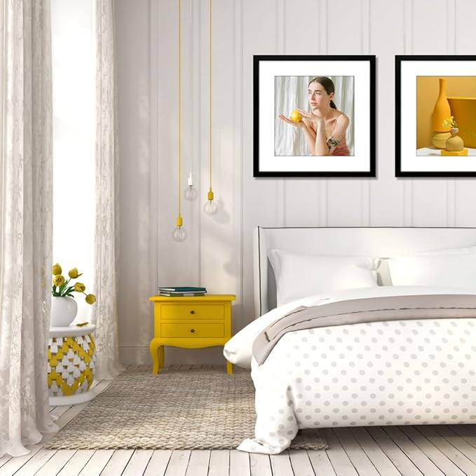 VNVNK 24x24 Frame Black, Perfect for 24x24 Inch Picture without Mat or 20x20 Inch Picture with Mat, Home Wall Decor Picture Frame-1 PCS