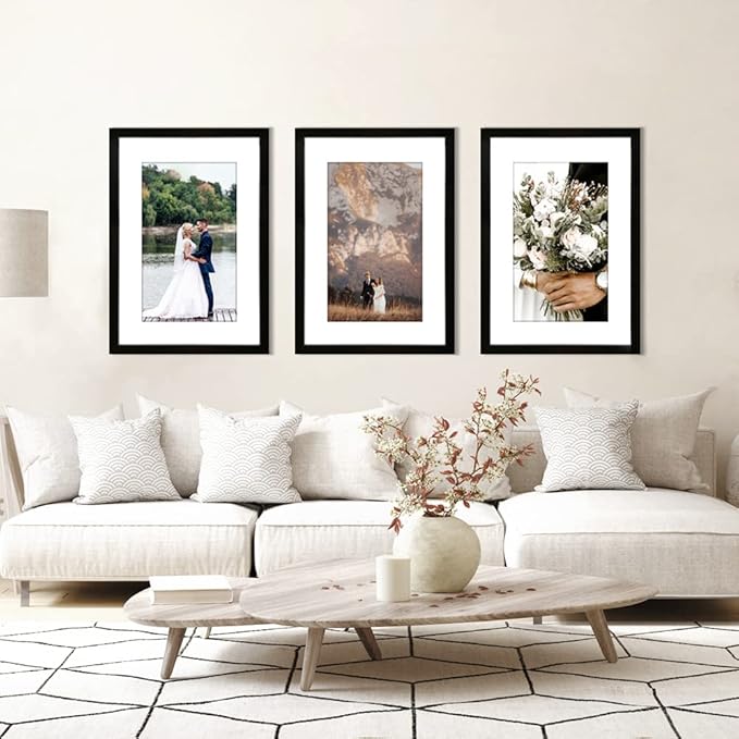 VNVNK 22x28 Frame Black, Perfect for 22x28 Inch Picture without Mat or 18x24 Inch Picture with Mat, Home Wall Decor Picture Frame-1 PCS