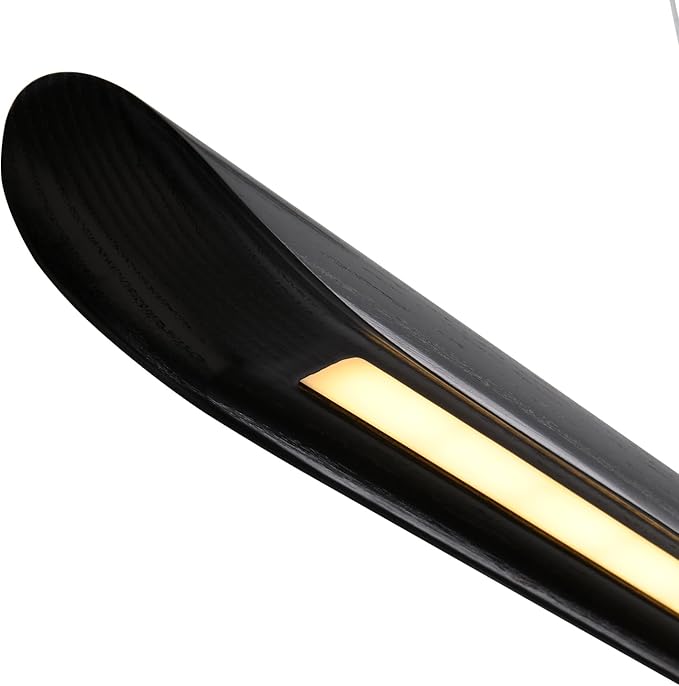 39" Modern Led Linear Pendant Light Dimmable Ceiling Hanging Lights Wood Linear Chandeliers Office Lighting for Dining Room Kitchen Island Pool Table Light Living Room Bar Pendant Light Black 24W