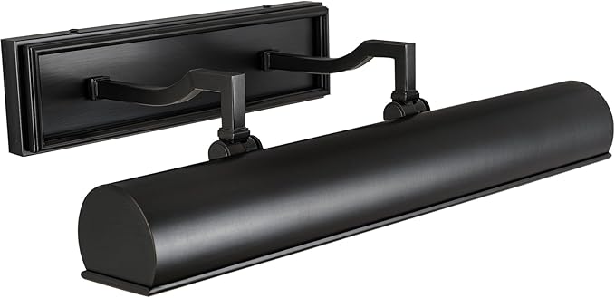 18in Black Picture Lights Hardwired, 3 Light Modern Bronze Picture Light for Wall, Rotatable Art Light Over Picture Frame for Living Room, Bookcase, Artwork, Poster (Includes Bulbs)