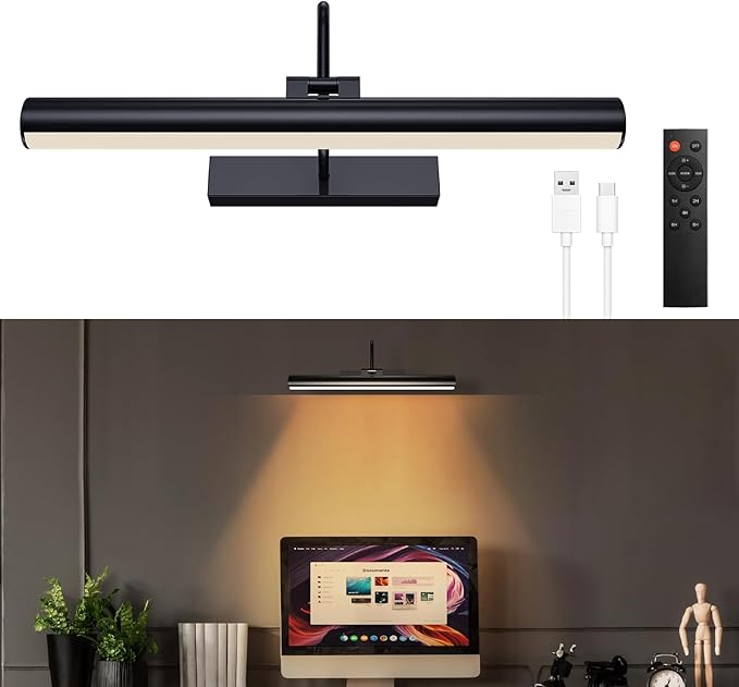 Cordless Picture Light for Wall, Battery Operated Art Light with 3CCT Dimmable, 5200mAh Battery Wall Sconce with Remote & Timer, 13in LED for Paintings, Gallery Artwrok, Picture Display - Black