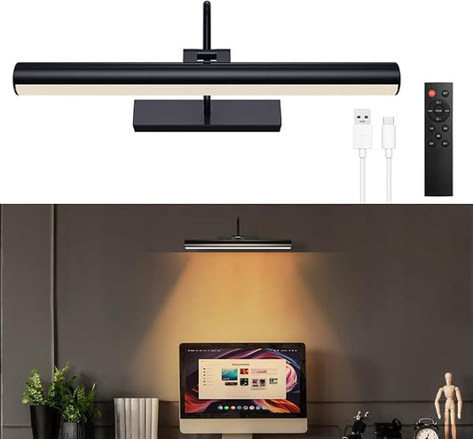 Cordless Picture Light for Wall, Battery Operated Art Light with 3CCT Dimmable, 5200mAh Battery Wall Sconce with Remote & Timer, 13in LED for Paintings, Gallery Artwrok, Picture Display - Black