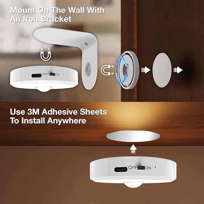 Picture Lights for Wall Wireless with Magnetic,2000mAh Rechargeable Picture Frame lights with Dimmable, Puck Lights with Remote Control,Art Lighting for Paintings,Counter, Shelf,Bookcase(4 Pack,White)