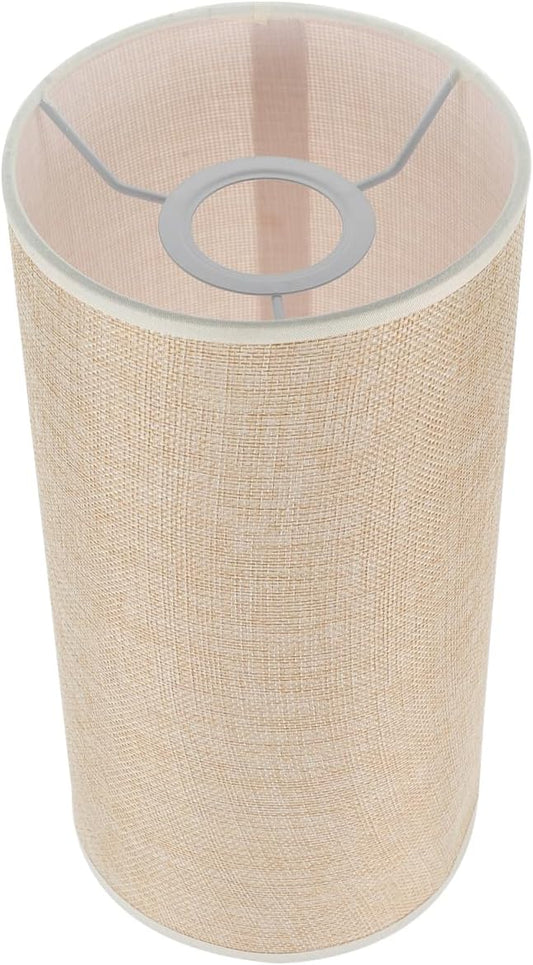 Lamp Shade: Beige Linen Tall Drum Lampshade for Table and Floor Lamps, Pendant Light for Home Decor - 11in×5.5in