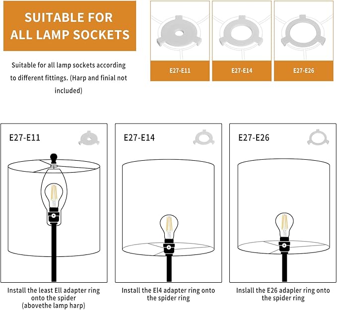 White Linen Small Drum Lampshade, 8.66" Top x 8.66" Bottom x 7.87" High Lamp Shade, Lamp Shade Replacement for Table and Floor Lamps, Pendant Light，Handcrafted Lampshade，Easy Assembly