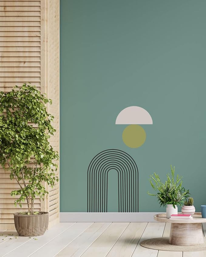 Arch Abstract Wall Art - Rainbow Wall Sticker, Modern Peel & Stick Decals for Bedroom, Living Room, Office