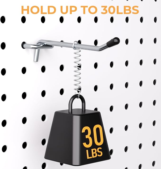 INCLY 50 Pack 4 Inch Pegboard Hooks, 1/4" Heavy Duty Peg Board Hooks Accessories with Rubber Tipped, Peg Board Tool Hangers Fit 1/4" Pegboard for Hanging Tools Garage, Craft Room, Kitchen, Store