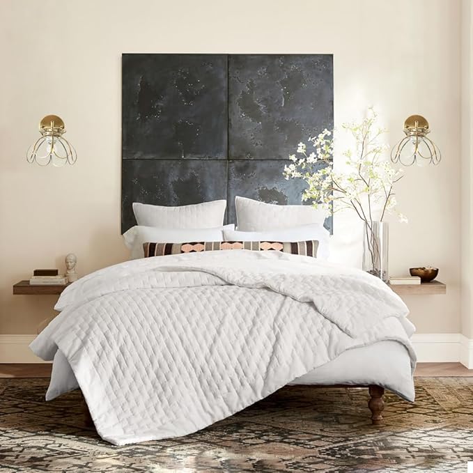 Brass Glass Wall Sconces Vintage Oriental Lotus Ceiling Light Fixture Flower Glass Shade for Kitchen Island Dining Room Bedroom Living Room, Emerald Mini Ceiling Wall Mount 2Way Light Fixture