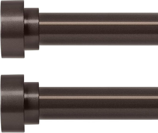 HEI! DEAR 2 Pack Bronze Curtain Rods 18 to 60 Inch(1.5-5ft),1 Inch Heavy Duty Curtain Rods,Adjustable Curtain Rod,Modern Decorative Drapery Rods,Telescoping Window Curtains Rods 18-60",Antique Bronze