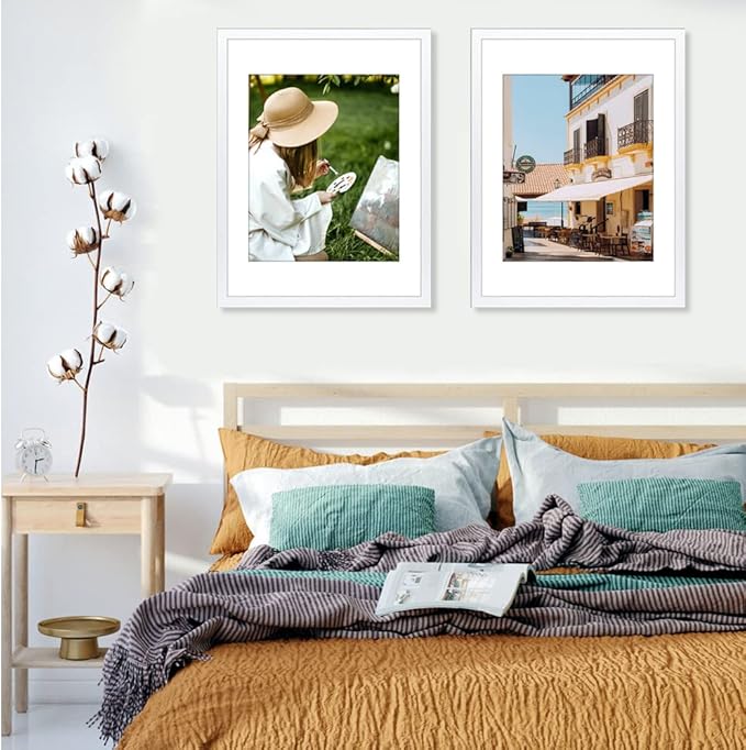 VNVNK 14x18 Frame White, Perfect for 14x18 Inch Picture without Mat or 10x14 Inch Picture with Mat, Home Wall Decor Picture Frame-1 PCS