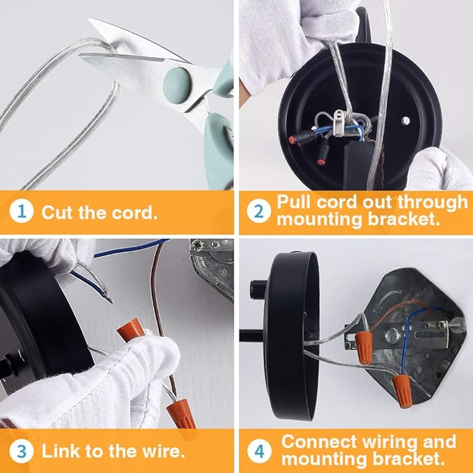 Tiffany Bedside Wall Mount Lamp with Dimmable Switch, Industrial Vintage Gooseneck Wall Sconce with Plug in Cord, Sea Blue Stained Glass Shade Wall Light Perfect for Bedroom, Living Room and Hotel