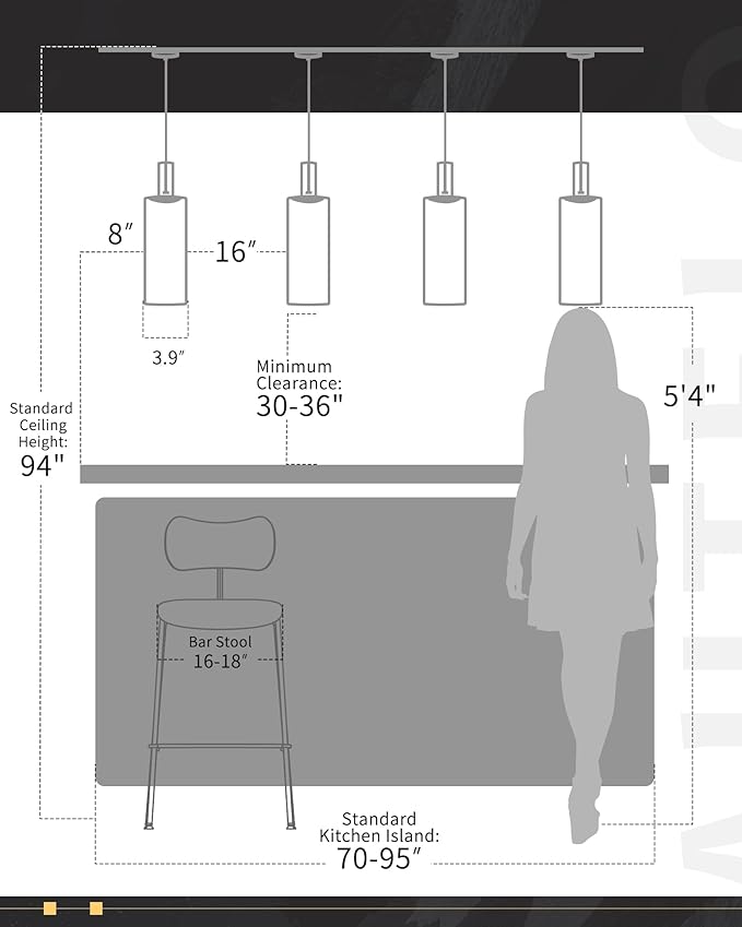 AUTELO 2 Pack Pendant Lights Kitchen Island, Vintage Pendant Light Fixtures in Brushed Gold Metal Finish, Gold Pendant Lights, Glass Hanging Lights for Kitchen Island, Dining Room, H3875 BG-M-2P