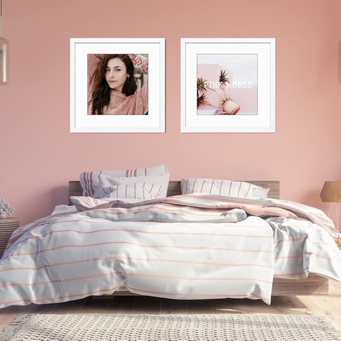 VNVNK 24x24 Frame White, Perfect for 24x24 Inch Picture without Mat or 20x20 Inch Picture with Mat, Home Wall Decor Picture Frame-1 PCS