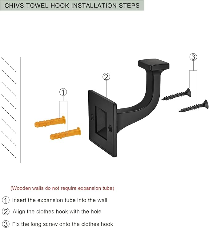 SAILING 3 Pack Coat Hooks - Matte Black Robe Hooks Decorative Wall Hooks for Bathroom Bedroom Kitchen Towel Robe Clothes Cabinet Closet Bathroom Hardware