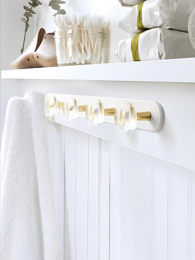 1 Pack Crystal Coat Rack Wall Mounted White Towel Hooks for Bathrooms Wall Hooks for Hanging Robe Coat Hooks Kitchen Decorative Heavy Duty Zinc Alloy