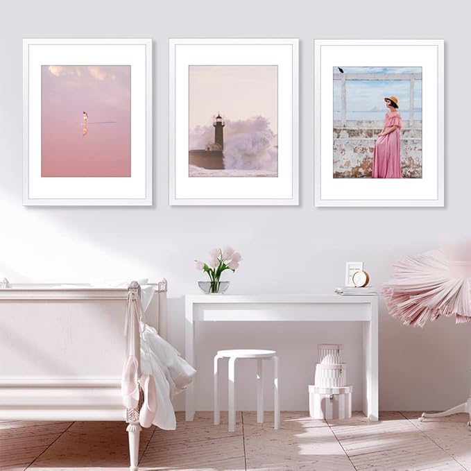 VNVNK 14x18 Frame White, Perfect for 14x18 Inch Picture without Mat or 10x14 Inch Picture with Mat, Home Wall Decor Picture Frame-1 PCS