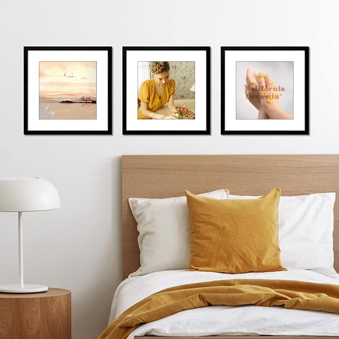 VNVNK 17x17 Frame Black, Perfect for 17x17 Inch Picture without Mat or 13x13 Inch Picture with Mat, Home Wall Decor Picture Frame-1 PCS