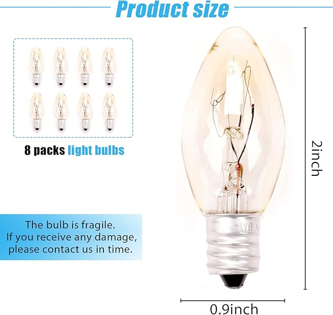 2 Pack Salt Lamp Cord Replacement with 2 Pack Wooden Tray and 8 Pack E12 Halogen Salt Lamp Bulbs