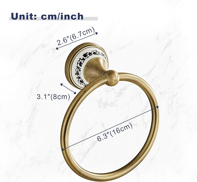 Antique Towel Ring Zinc Alloy Bathroom Kitchen Hand Ring Wall Mounted Bathroom Kitchen Towel Rack Heavy Duty Towel Hanger for Bath YIGUANXIN