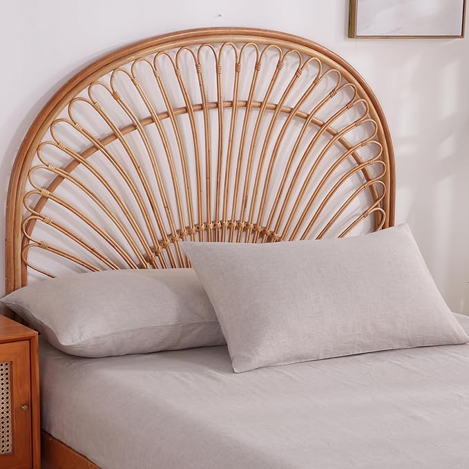 100% French Linen Pillowcase Set of 2, Breathable Envelope Closure Soft Linen Pillow Cover,Soft Luxury Hotel & Home Use, Gift