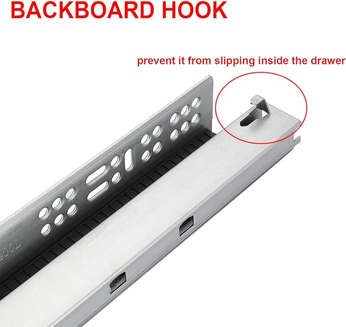 1 Pair of 18 Inch Undermount Soft Close Drawer Slides 100LB Load Capacity Full Extension Concealed Drawer Rails with 3D Locking Device