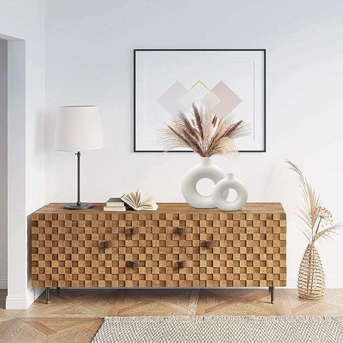 Ceramic Vases Set of 2,Modern Vases for Home Decor, White Boho Style for Living Room Kitchen Mantle Bedroom Dining Table Office Farmhouse Decorative Design