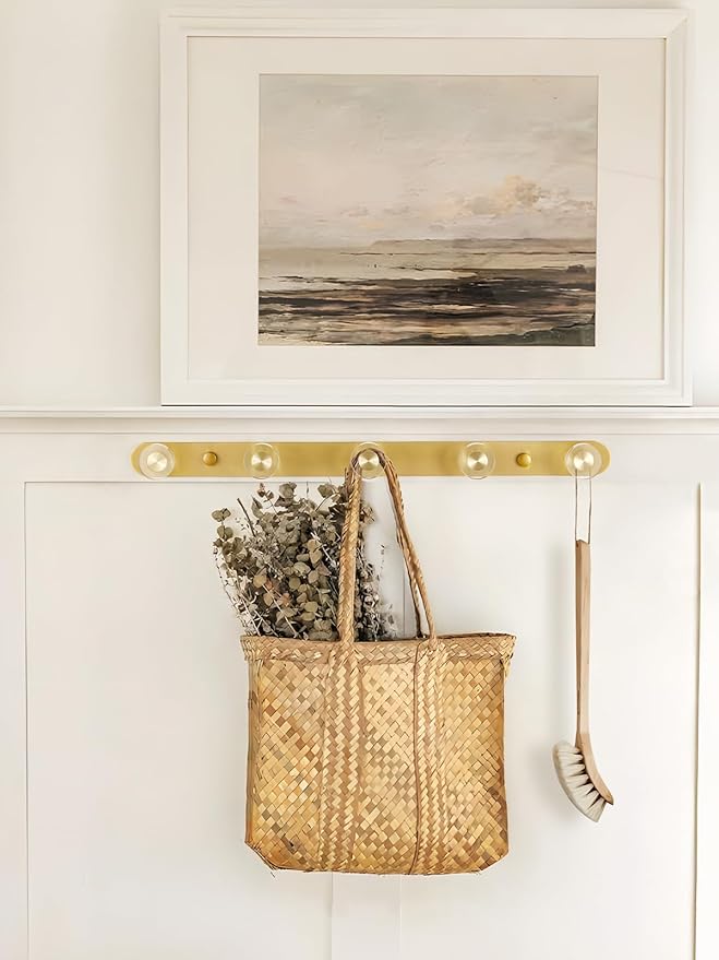 1 Pack Crystal Coat Rack Wall Mounted Gold Towel Hooks for Bathrooms Wall Hooks for Hanging Robe Coat Hooks Kitchen Decorative Heavy Duty Zinc Alloy